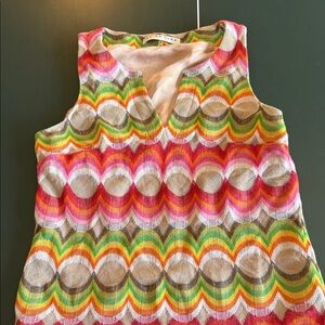 Trina Turk Multicolor Geometric Knit Top
